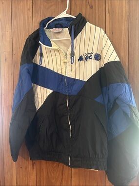 NBA Apex One Pinstripe Hooded Jacket - Blue/White